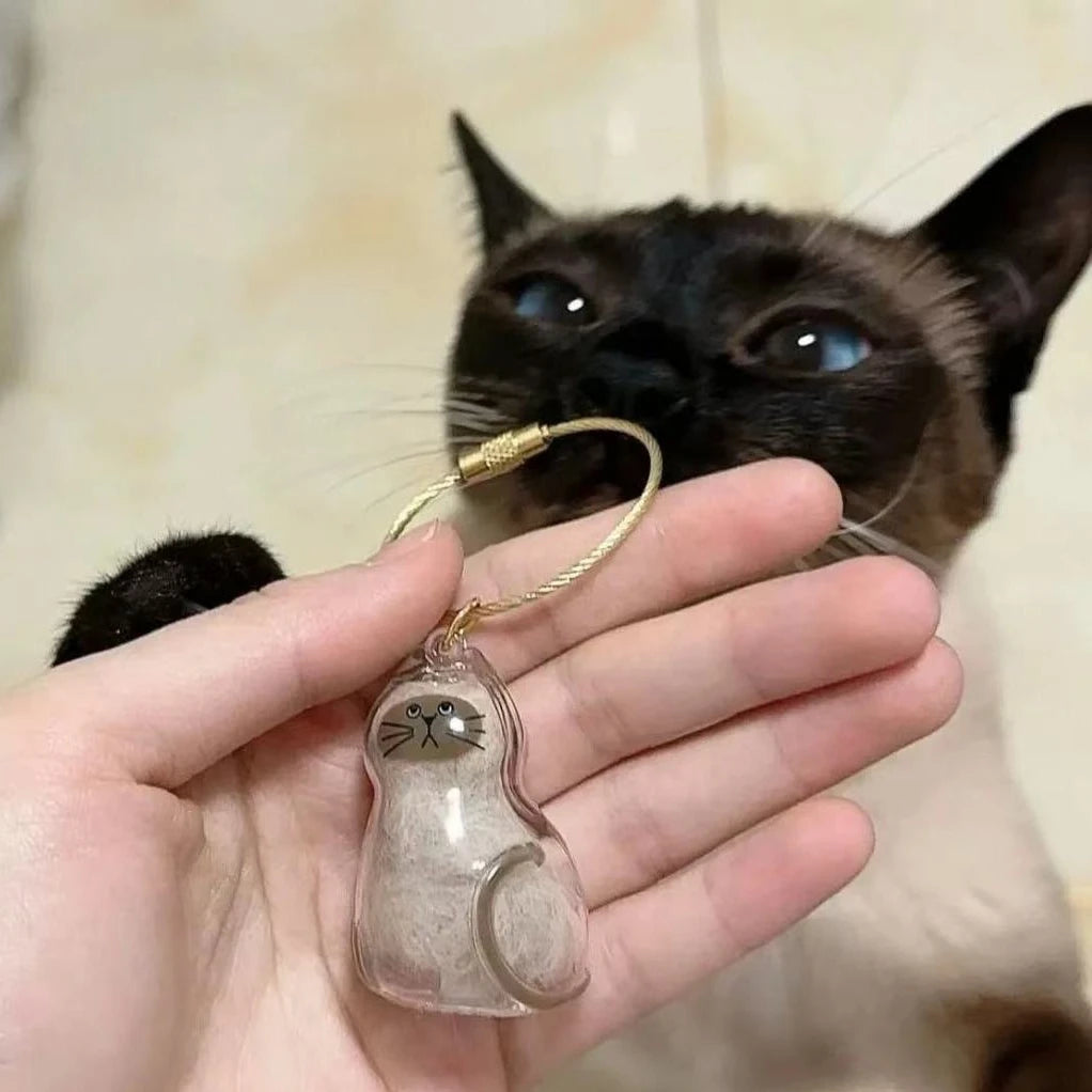 MeowHaus Cat Fur Keepsake Charm Keychain